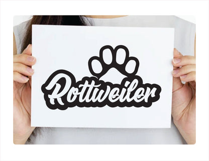 Rottweiler Paw Black Decal Sticker