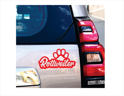 Rottweiler Paw Red Decal Sticker