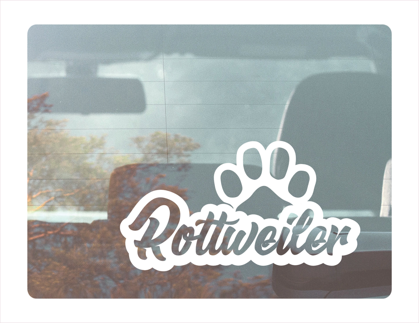 Rottweiler Paw White Decal Sticker