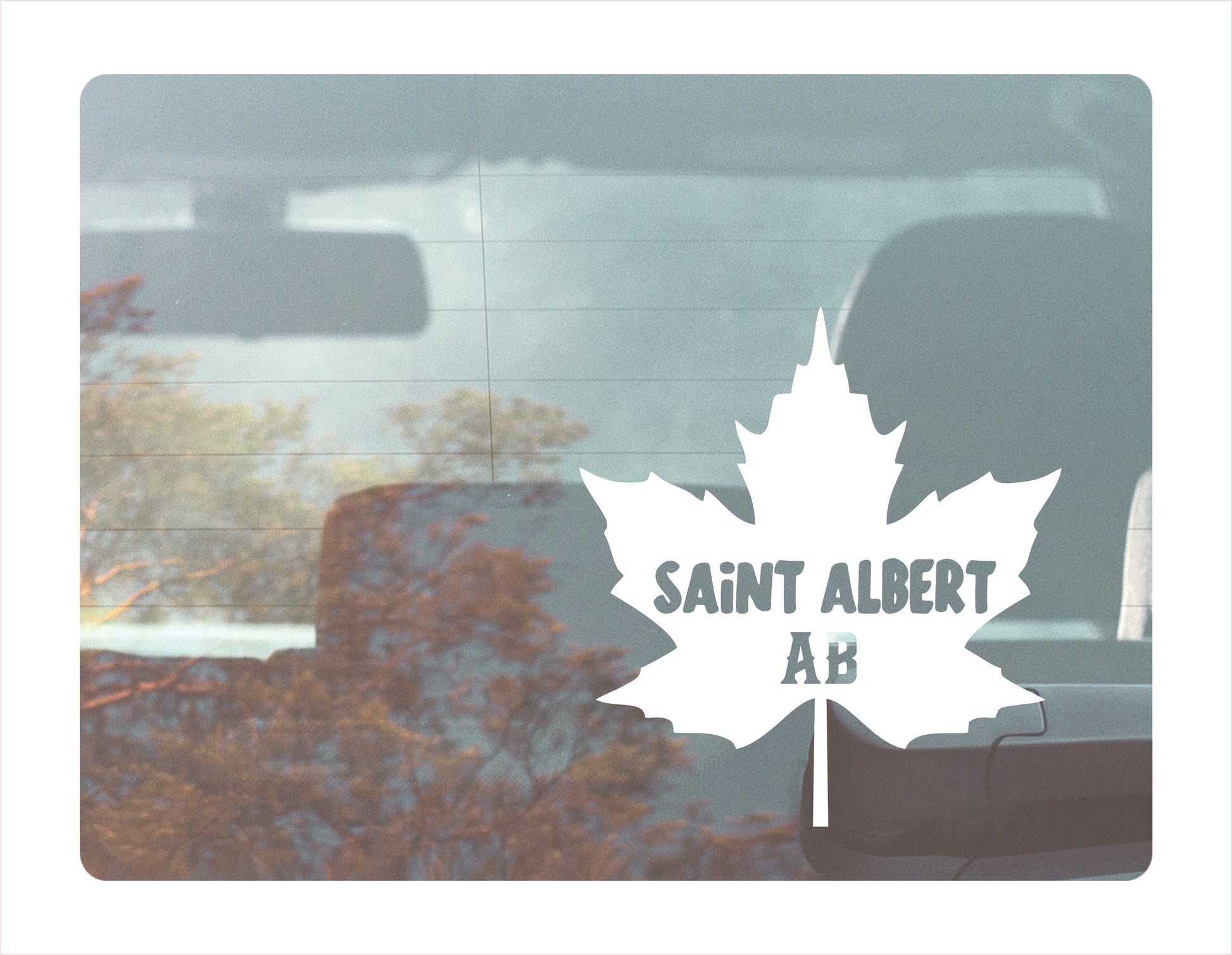 Saint Albert maple leaf Canada White Decal Sticker 