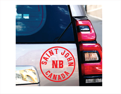 Saint John New Brunswick Canada Red Decal Sticker