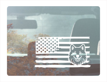 Samoyed Dog USA White Decal Sticker