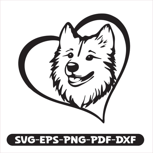 Samoyed Heart SVG EPS PNG PDF DXF Cutting