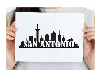 San Antonio City Usa Black Decal Sticker