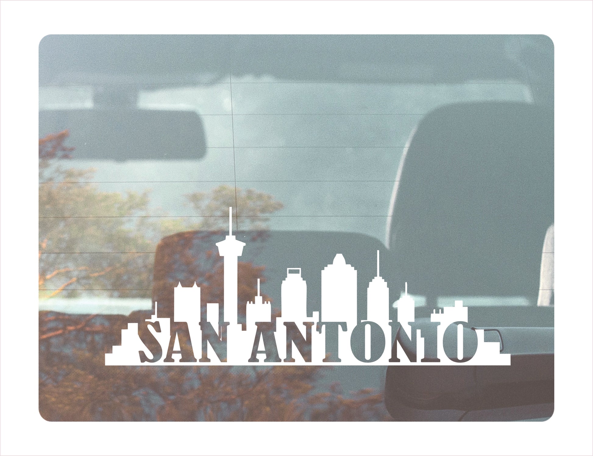 San Antonio City Usa White Decal Sticker
