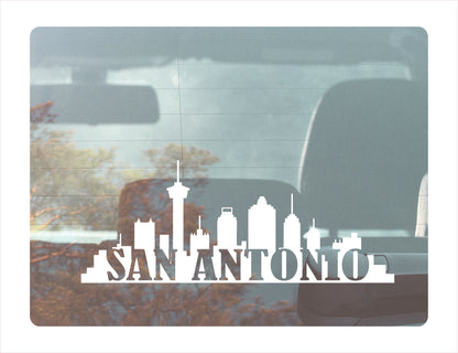 San Antonio City Usa White Decal Sticker