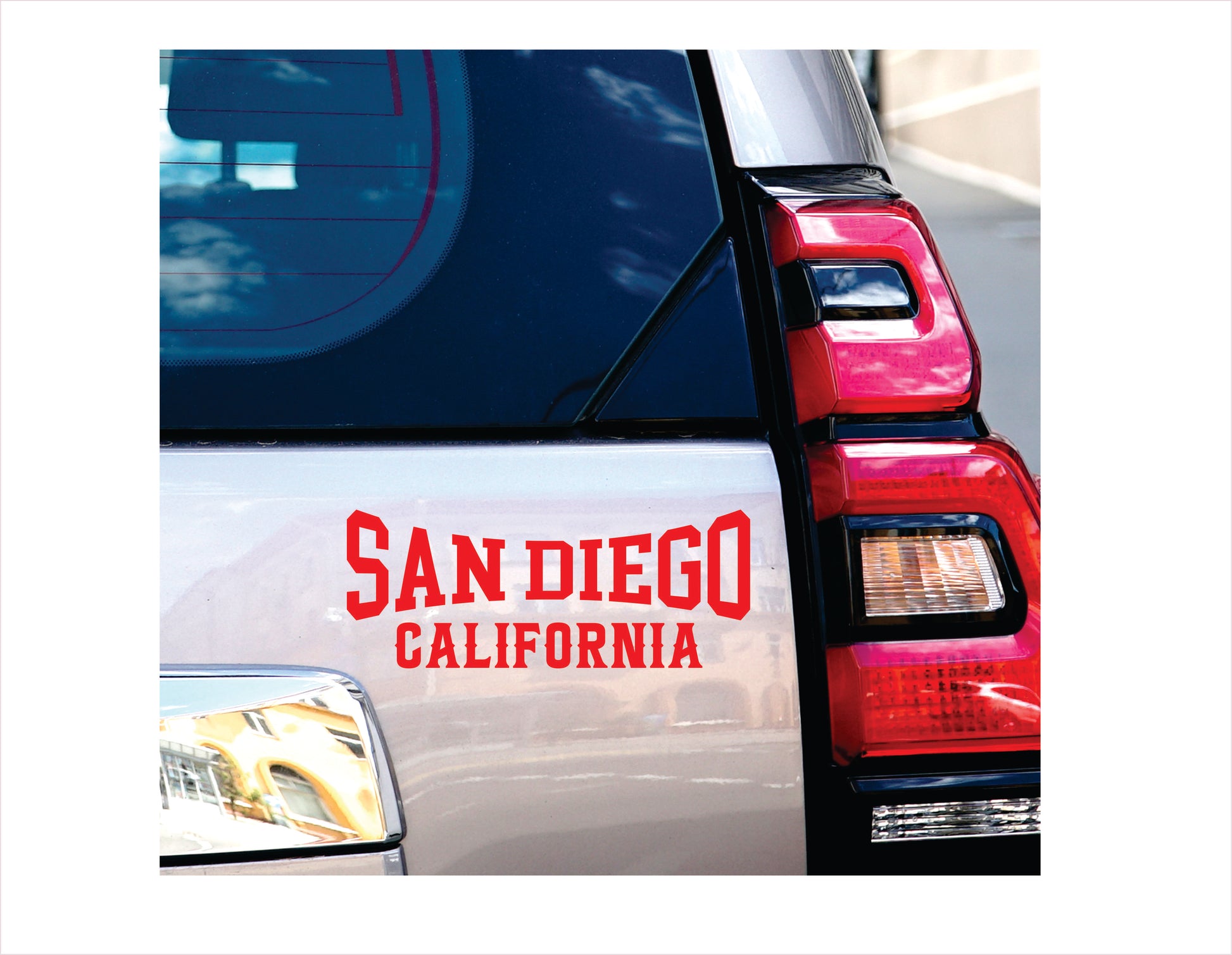 San Diego California red Decal Sticker