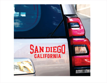 San Diego California red Decal Sticker
