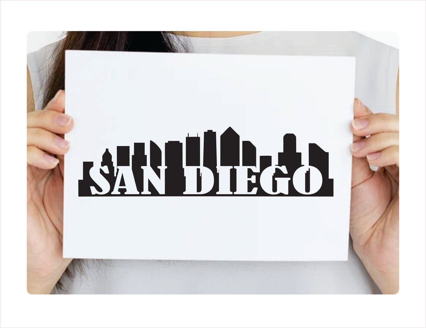 San Diego City Canada Black Decal Sticker