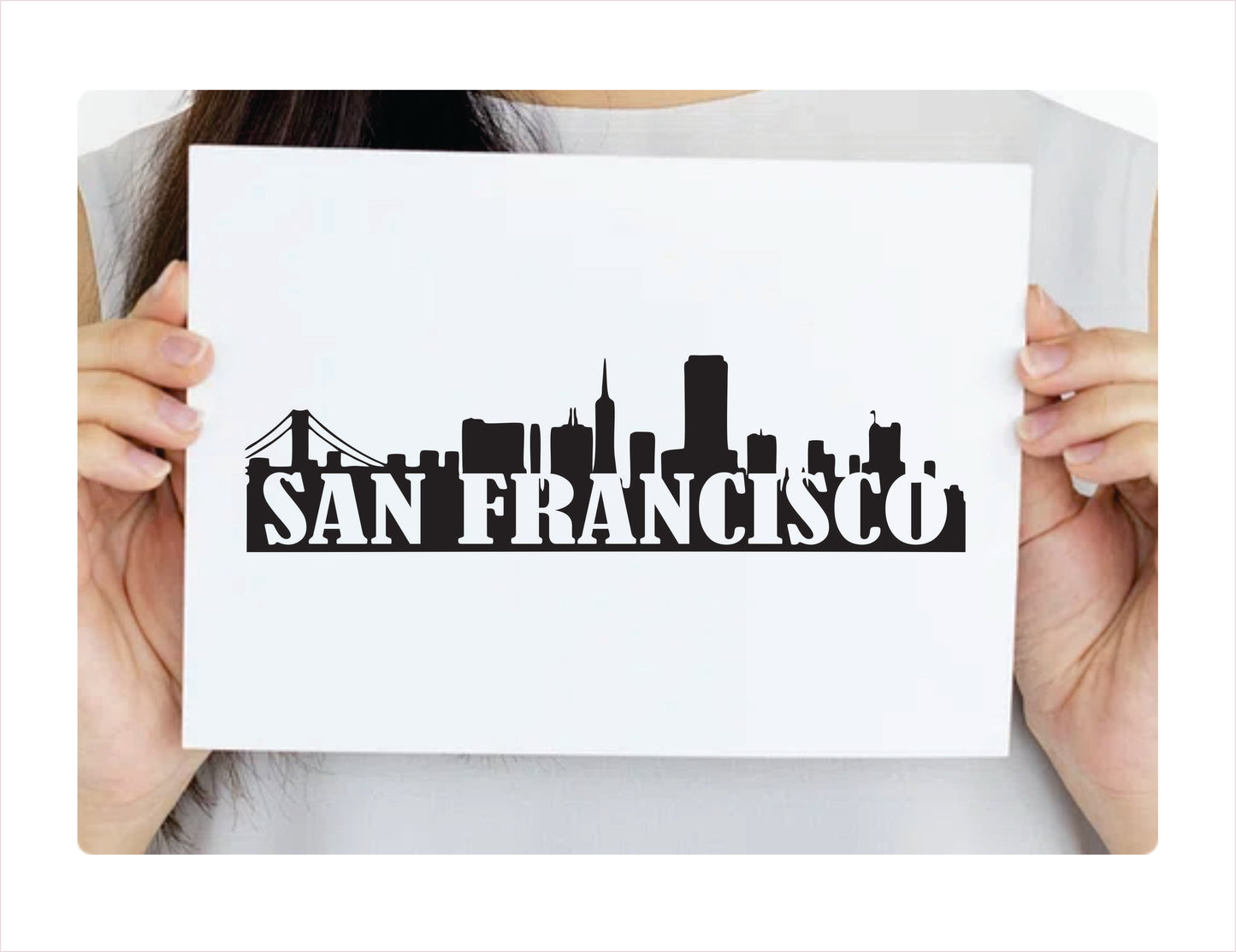 San Francisco City Usa Black Decal Sticker