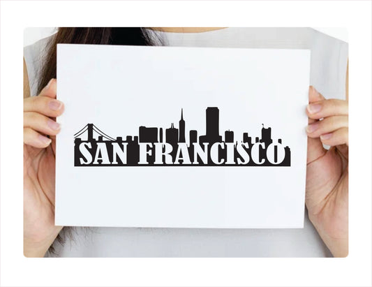 San Francisco City Usa Black Decal Sticker