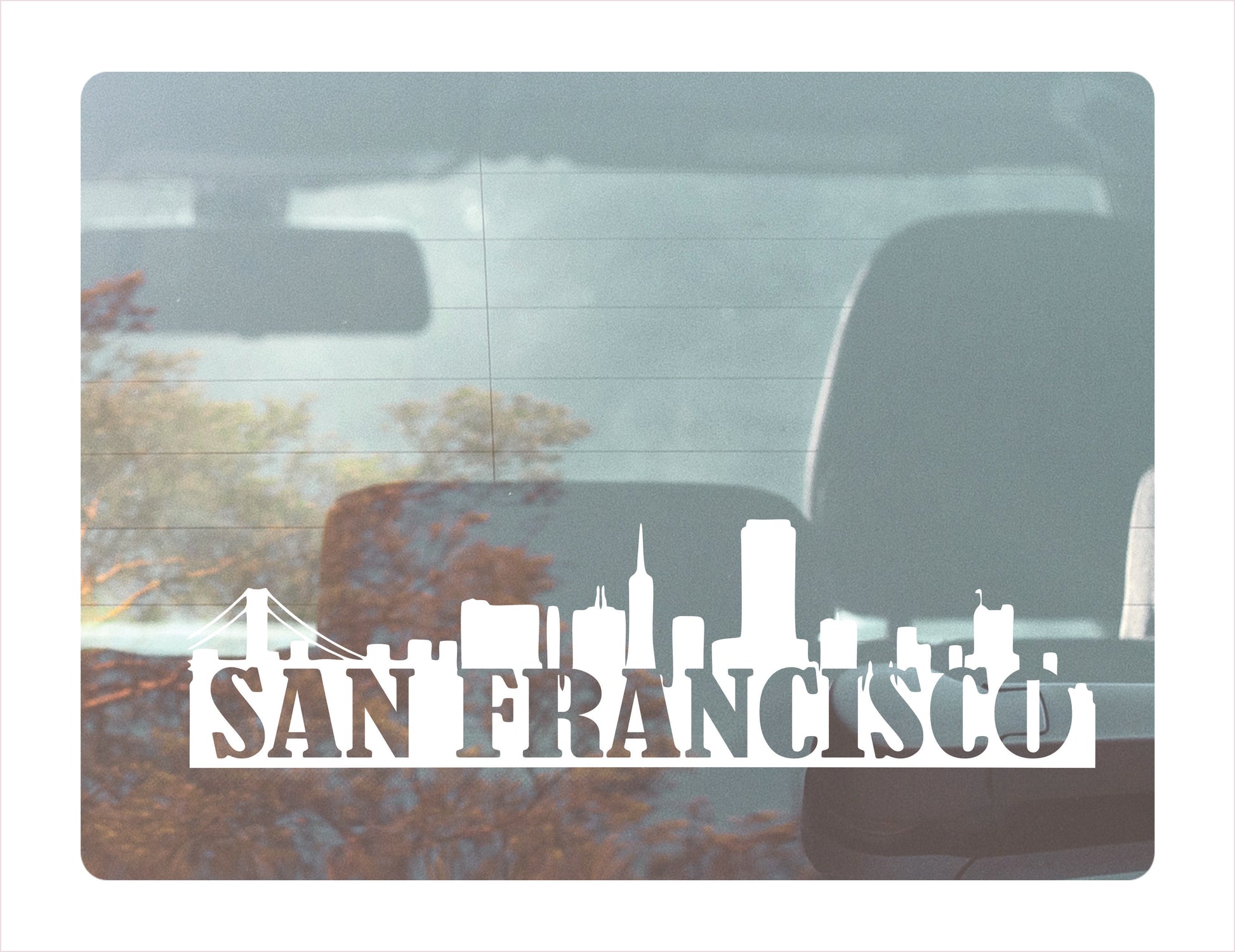 San Francisco City Usa White Decal Sticker