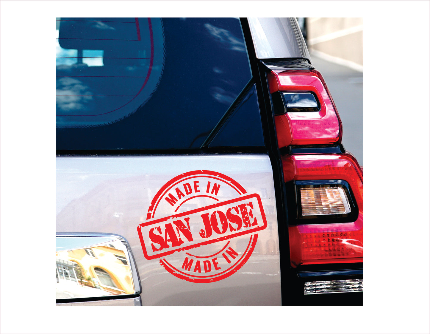 Made in San Jose California Usa red decal sticker