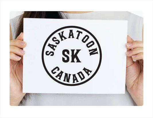 Saskatoon Saskatchewan Canada Black Decal Sticker 