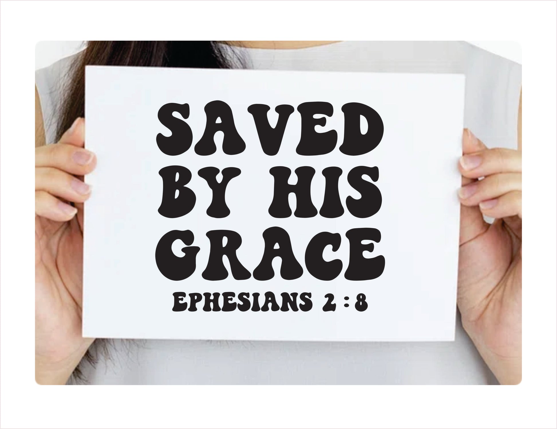 Saved by his grace Ephesians 2:8 black decal sticker