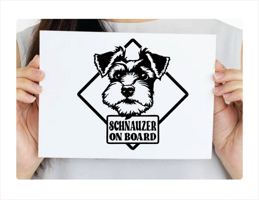 Schnauzer on board Decal Sticker  FREE shipping
