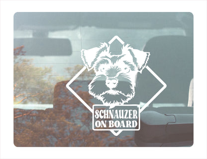Schnauzer on board Decal Sticker  FREE shipping