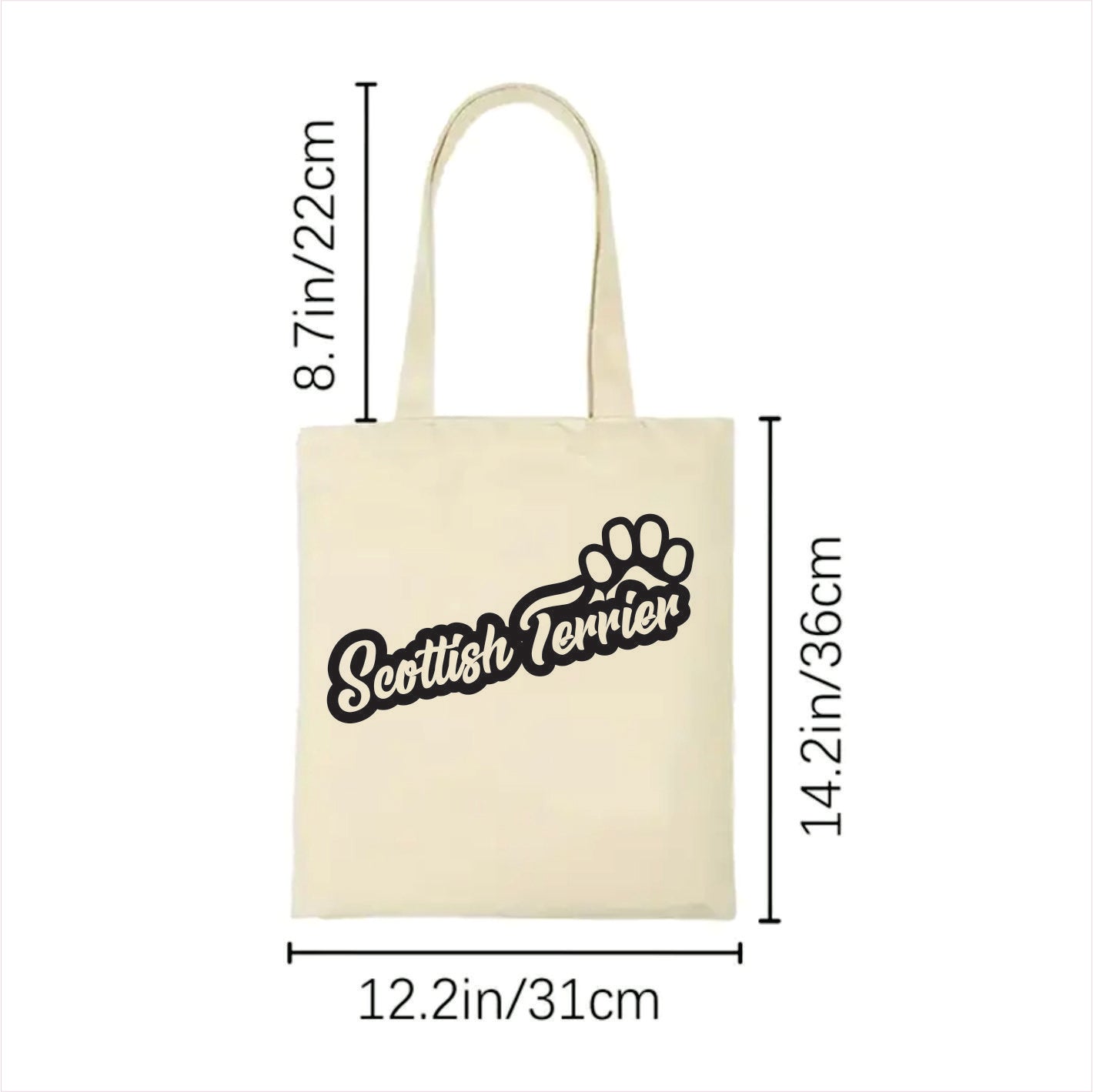 Scottish terrier dog paw tote bag 2