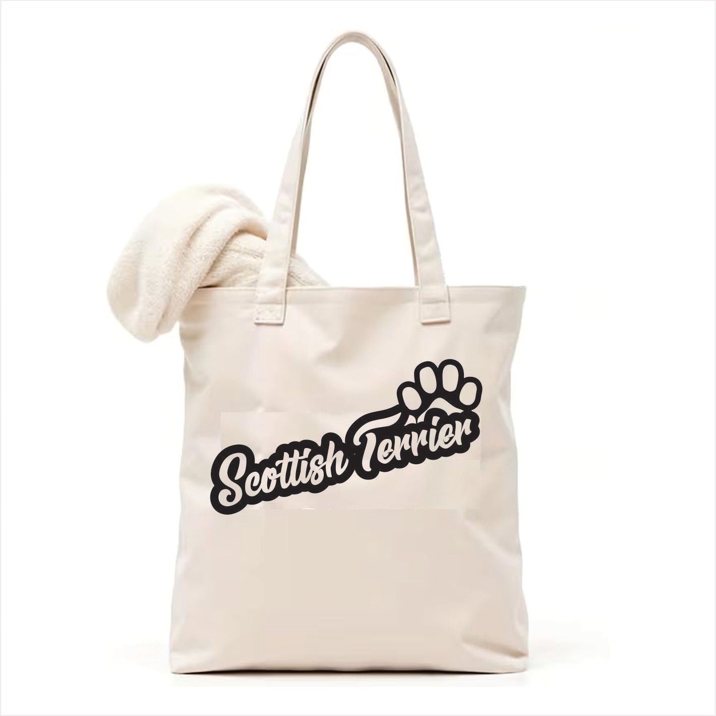 Scottish terrier dog paw tote bag 3