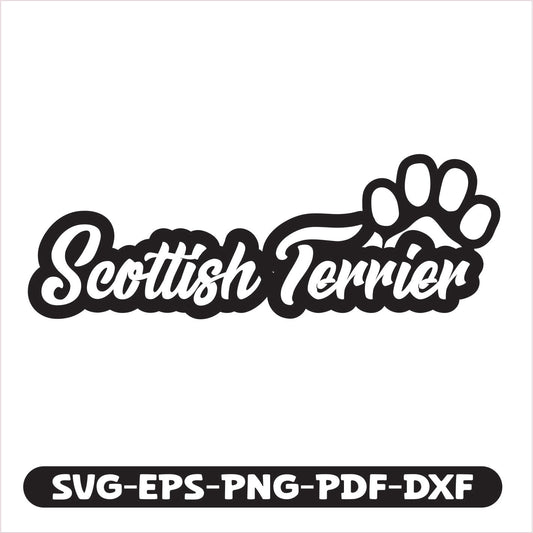 Scottish Terrier Paw SVG EPS PNG PDF DXF Cutting