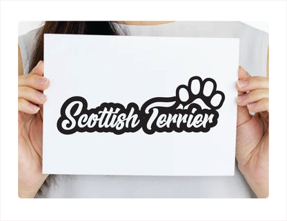 Scottish Terrier Paw Black Decal Sticker