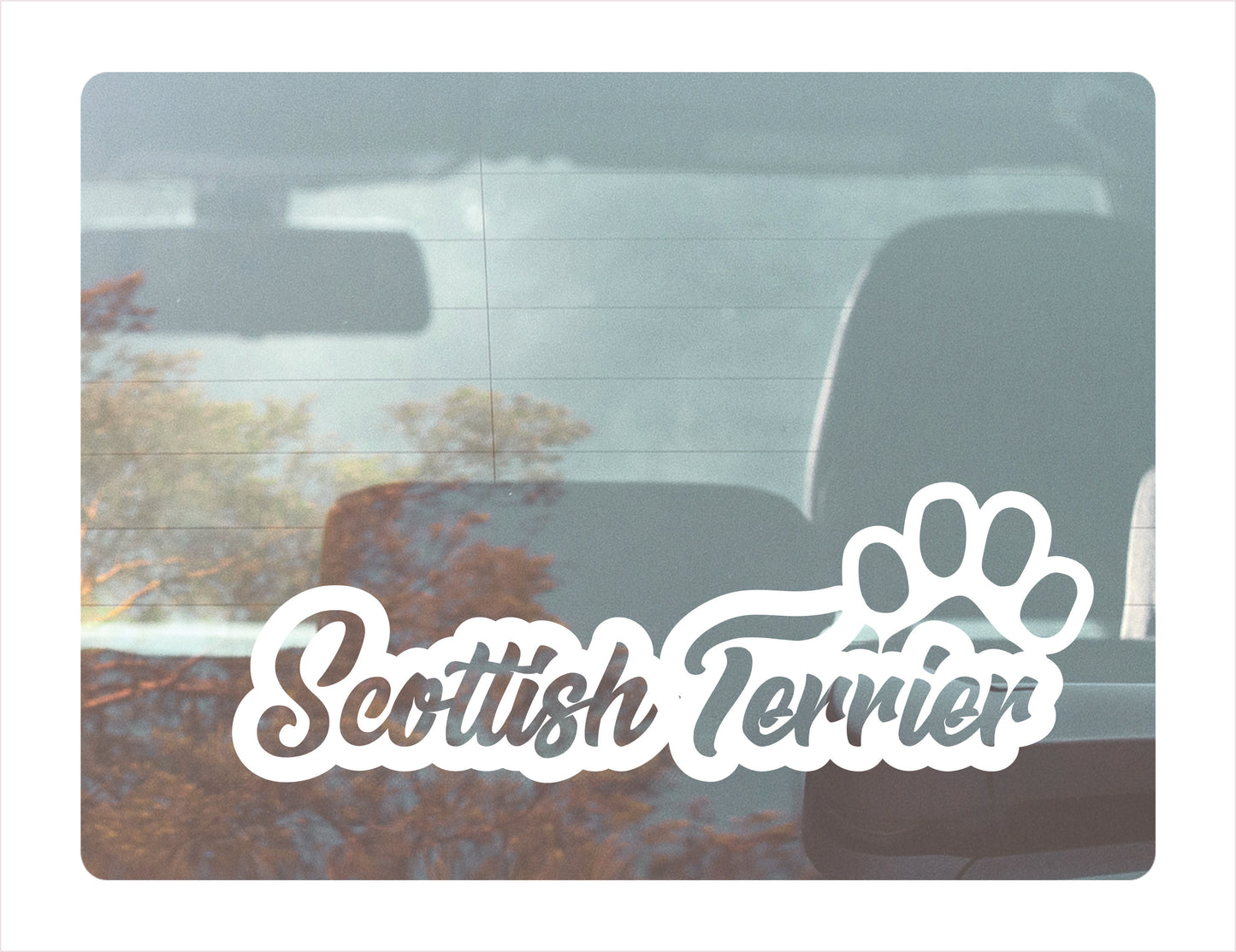 Scottish Terrier Paw White Decal Sticker
