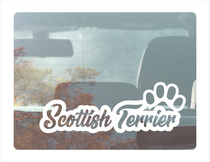 Scottish Terrier Paw White Decal Sticker