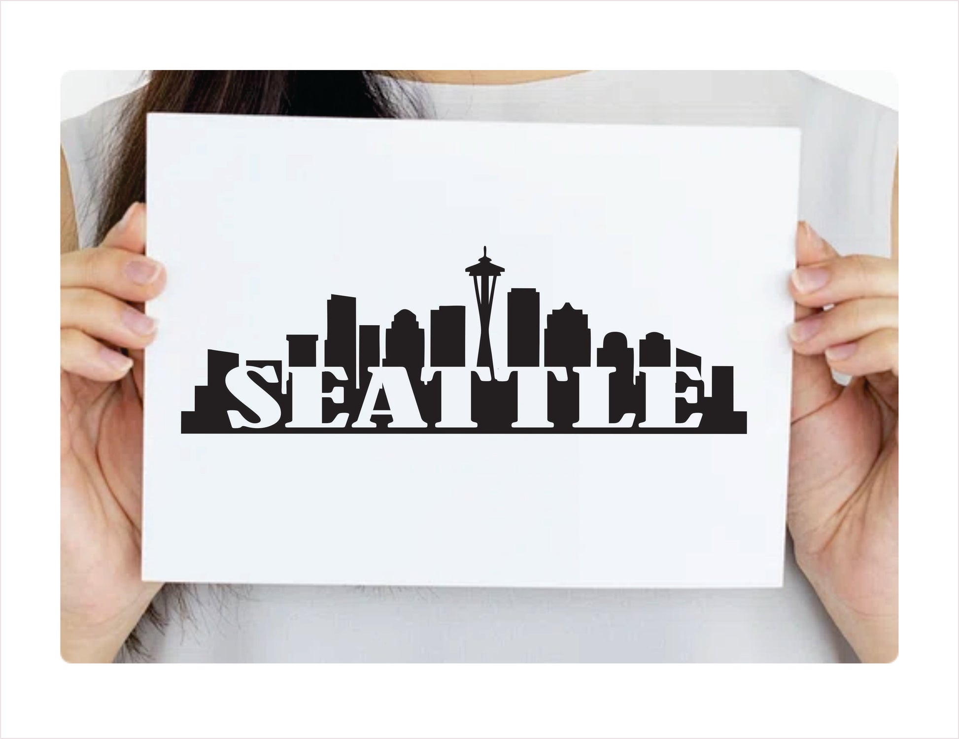 Seattle City Usa Black Decal Sticker
