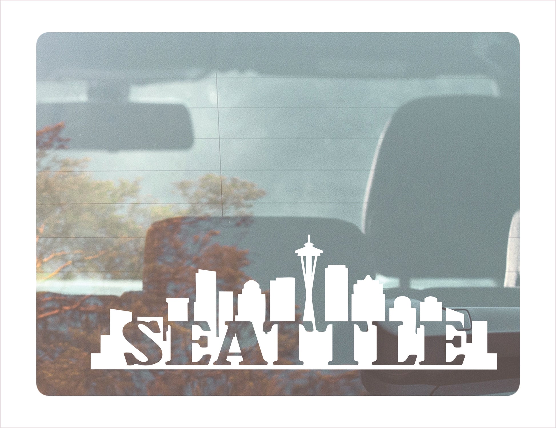 Seattle City Usa White Decal Sticker