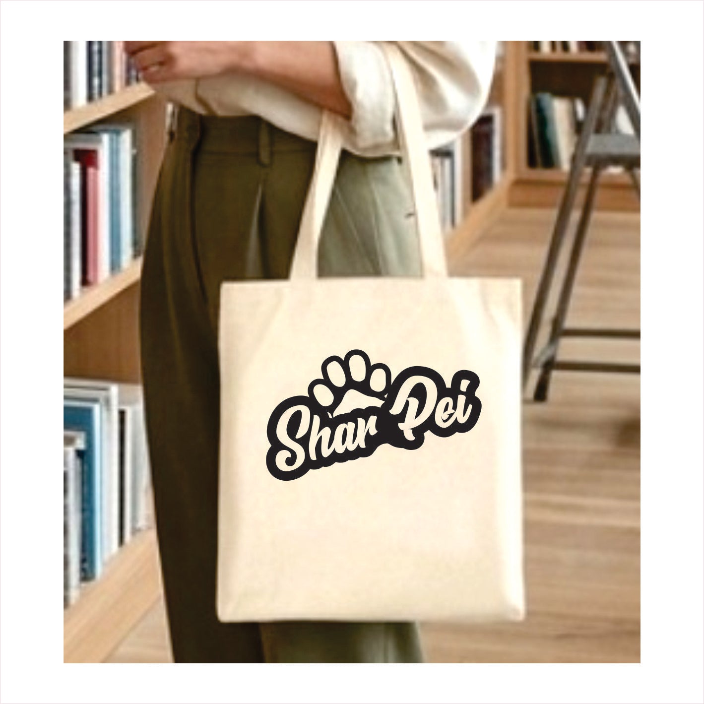 Shar pei dog paw tote bag 1