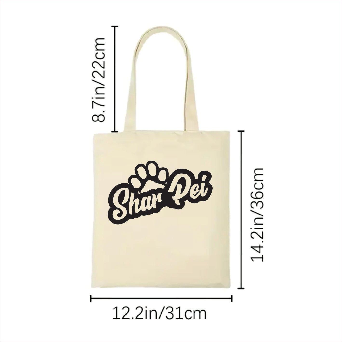 Shar pei dog paw tote bag 2