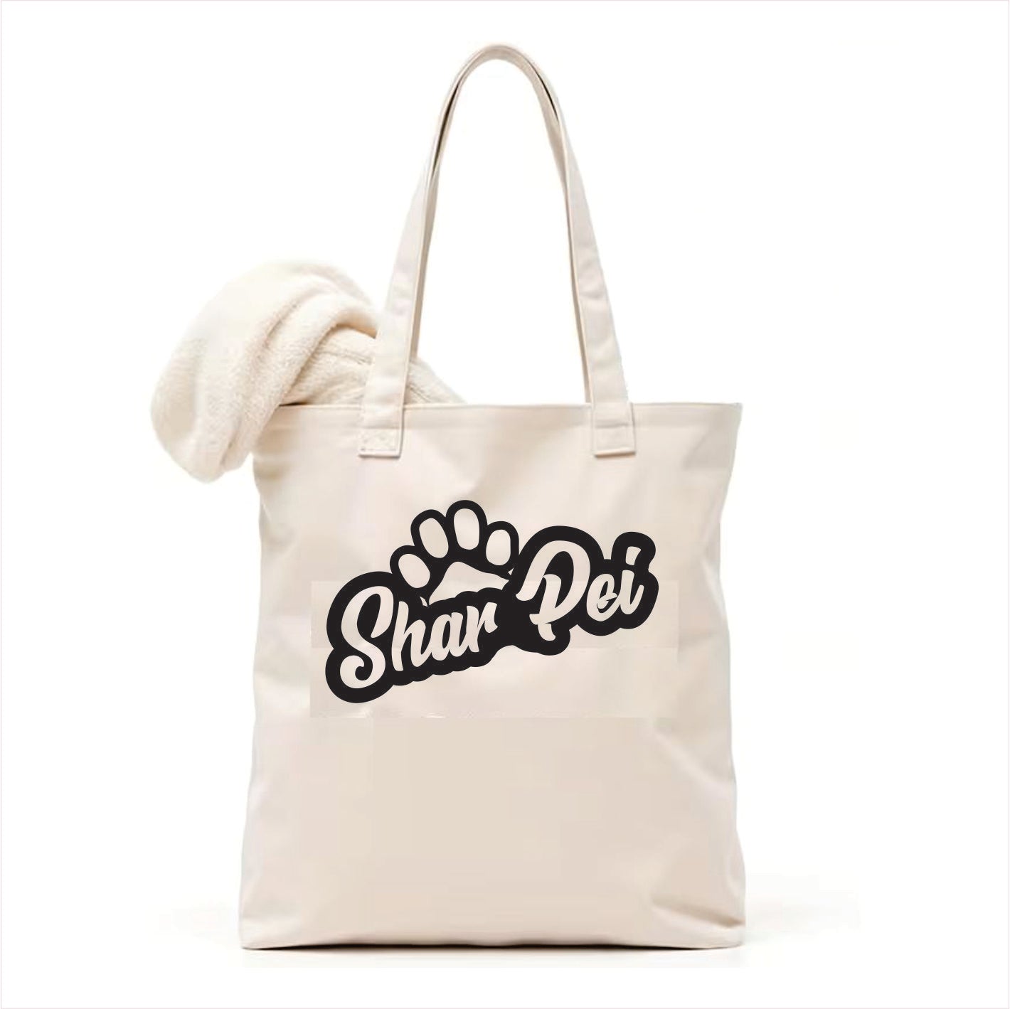 Shar pei dog paw tote bag 3