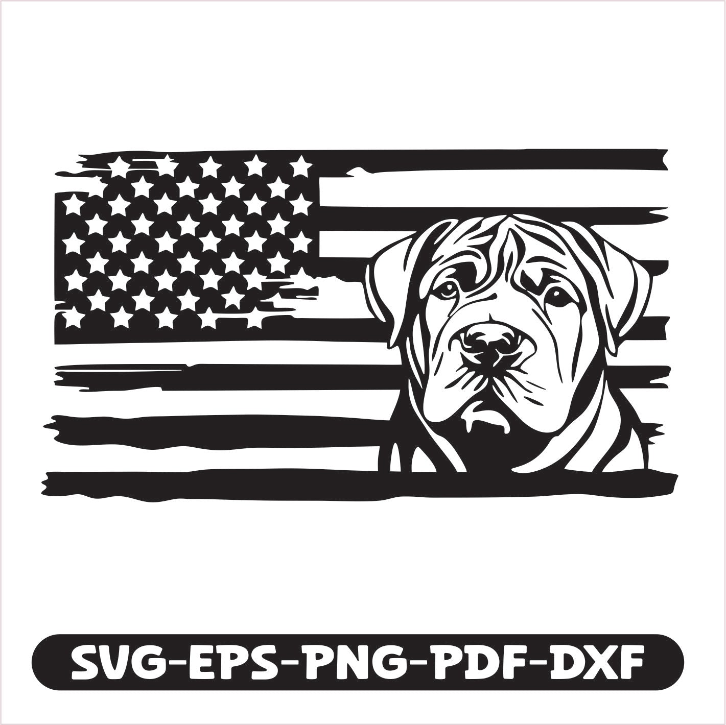 Shar Pei Dog USA SVG EPS PNG PDF DXF Cutting