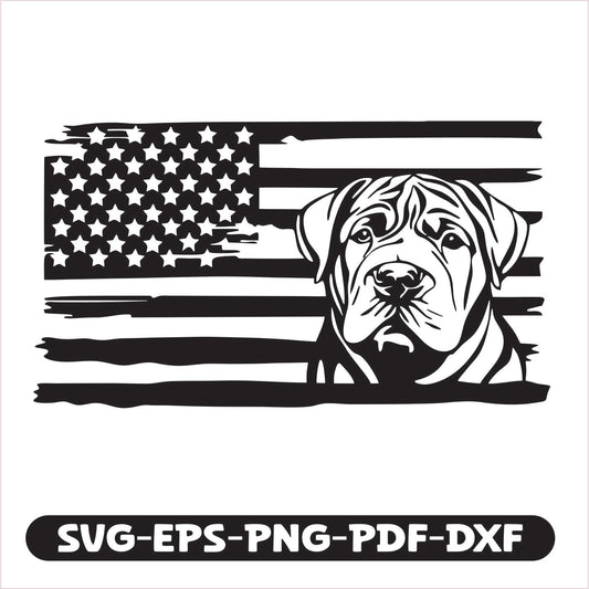 Shar Pei Dog USA SVG EPS PNG PDF DXF Cutting
