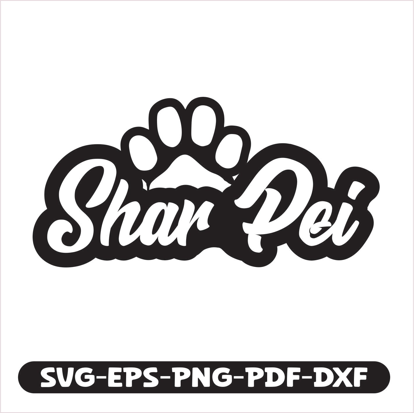 Shar Pei Paw SVG EPS PNG PDF DXF Cutting