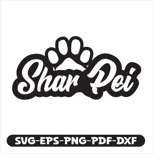 Shar Pei Paw SVG EPS PNG PDF DXF Cutting