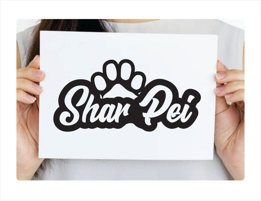 Shar Pei Paw Black Decal Sticker