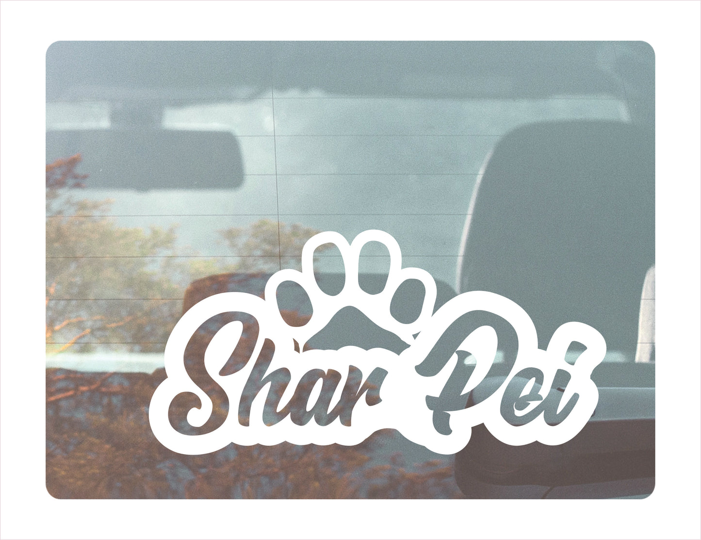Shar Pei Paw White Decal Sticker