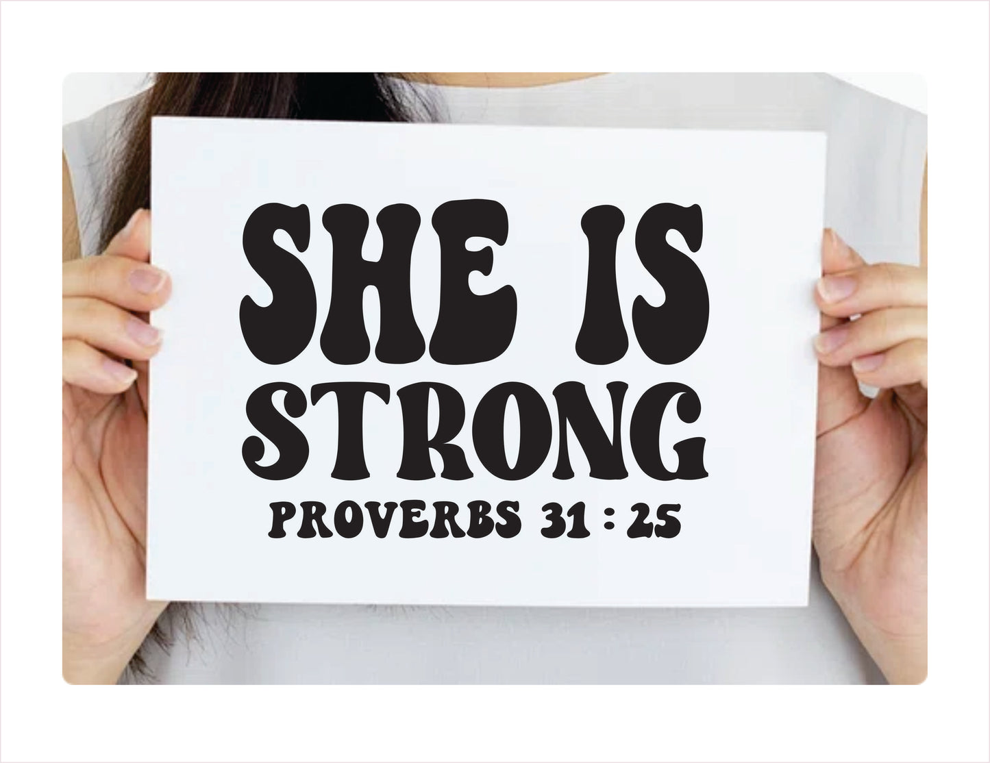 She is strong proverbs 31:25 black decal sticker