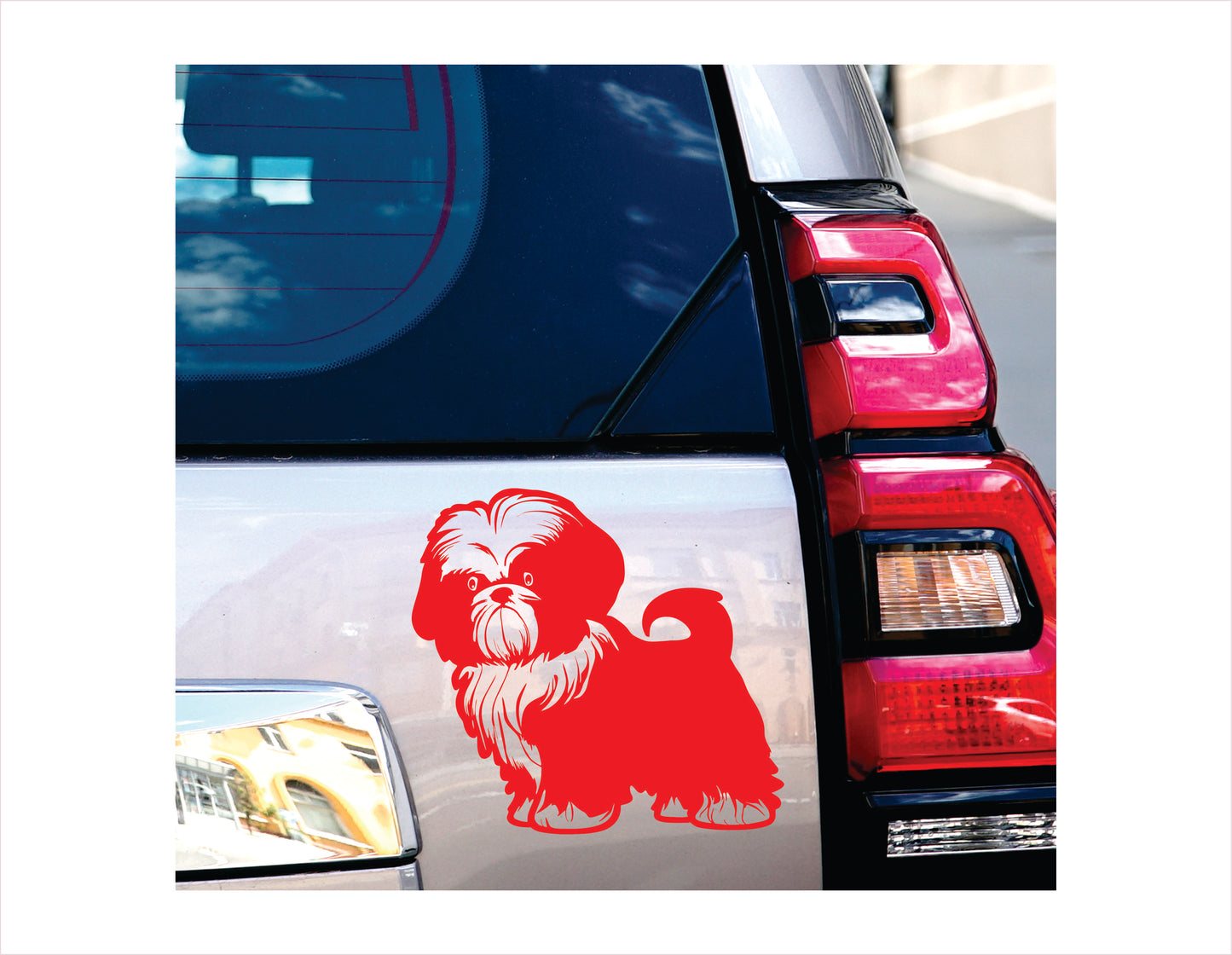 Shih tzu Dog Jeep Offroad Vinyl Decal Sticker  FREE shipping