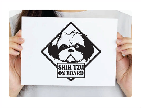 Shih Tzu on board Decal Sticker  FREE shipping