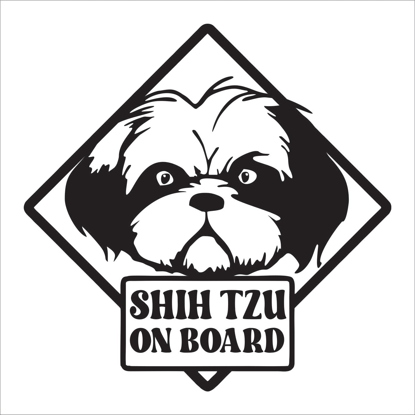 Shih Tzu on board Decal Sticker