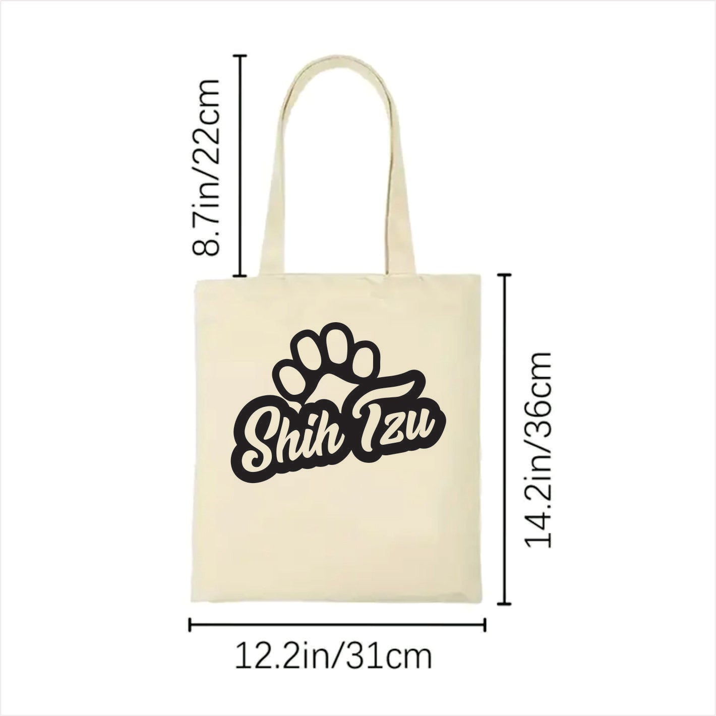 Shih tzu dog paw tote bag 2