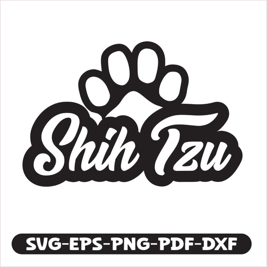 Shih Tzu Paw SVG EPS PNG PDF DXF Cutting