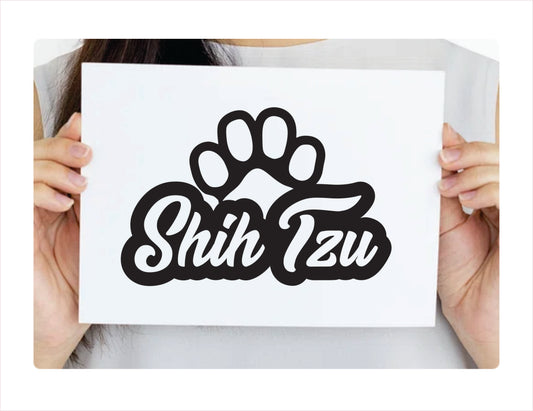 Shih Tzu Paw Black Decal Sticker