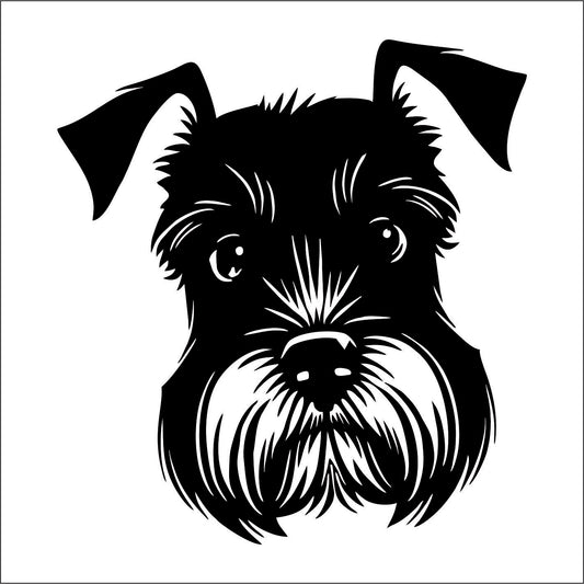 SHNAUZER DOG face peeking Vinyl Decal Sticker