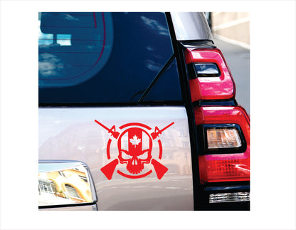 Skull Arm Canada Red Decal Sticker