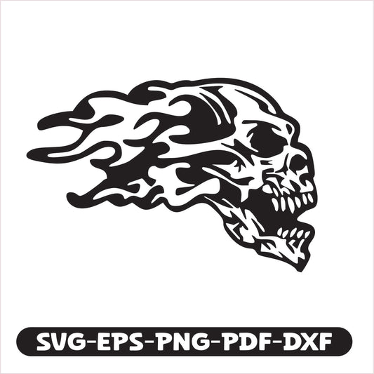 Skull Flame SVG EPS PNG PDF DXF Cutting File