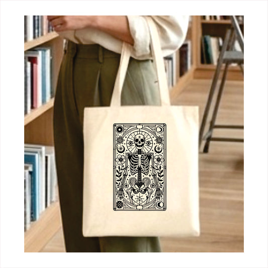 Skull tarot gothic tote bag 1