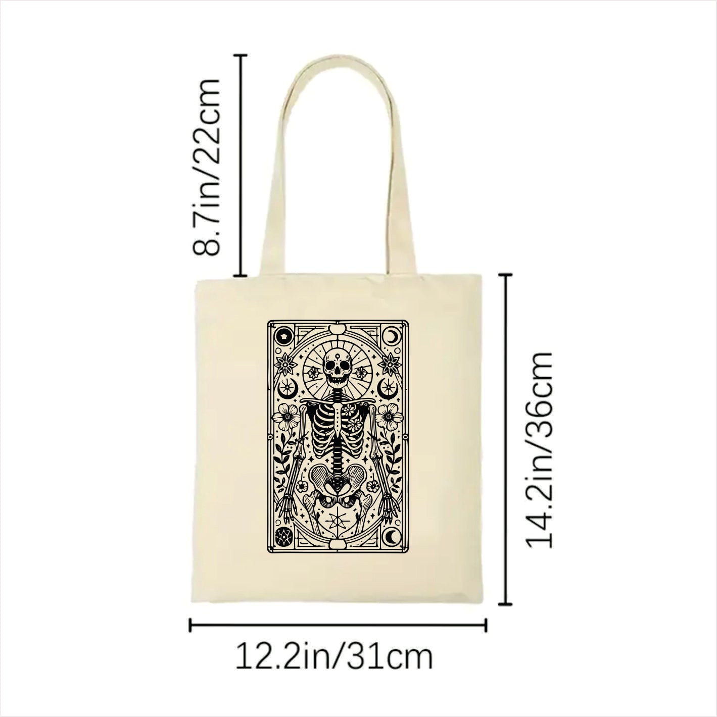 Skull tarot gothic tote bag 2
